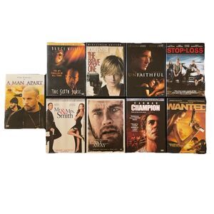 DVD Movie Lot of 9 Cast Away Wanted Mr & Mrs Smith The Sixth Sense Drama Action